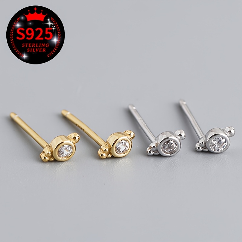 2pcs Women's 925 Silver Ear Studs with Packaging